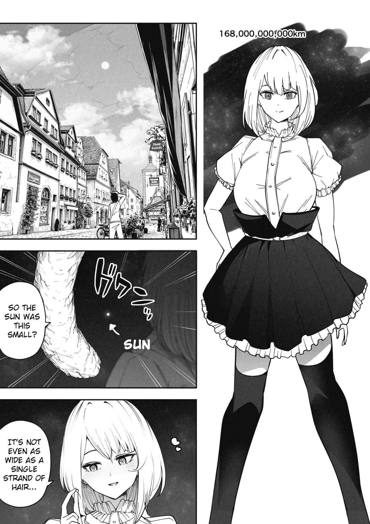 A 168 Billion km Tall Girl Toys with the Mere 10,000 km Earth 25