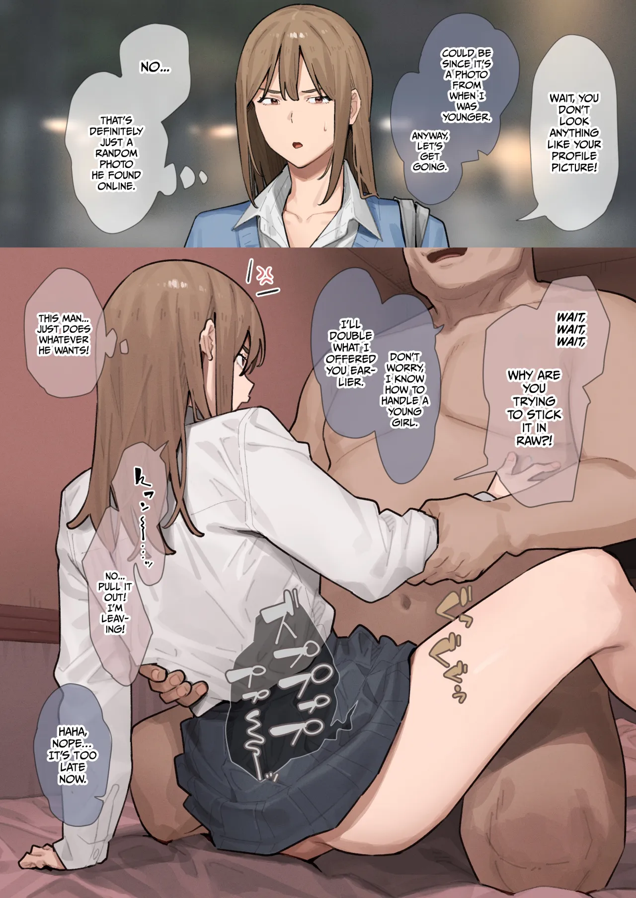 A creepy old man who looks different from his photo shows up and ends up cumming inside a gyaru 1