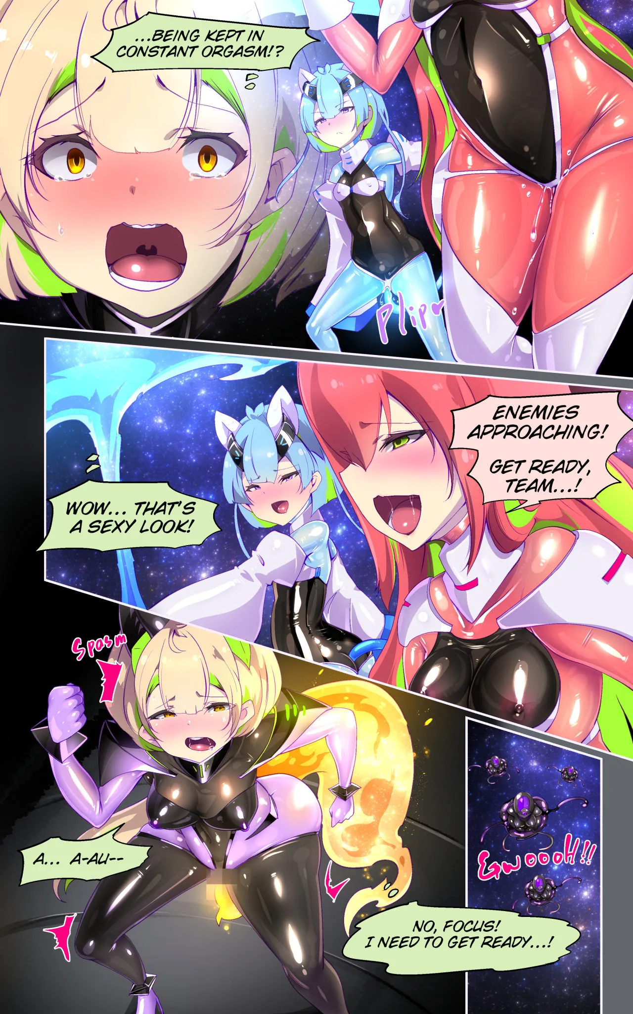 A manga about a girl who is reincarnated as a combat android, and then has a very erotic experience and turns evil - Senkou Heijo Prikke Tsana 14