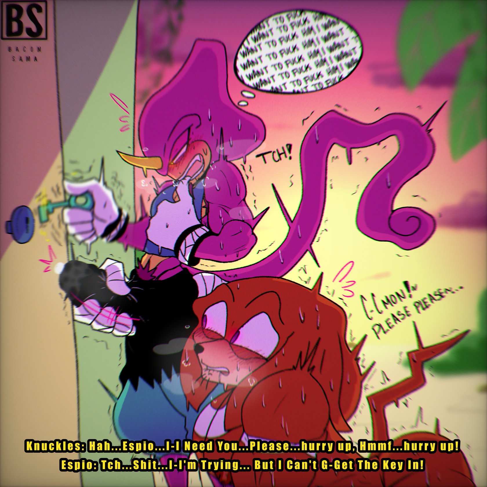 [Bacon Sama] Espio X Knuckles comic 14
