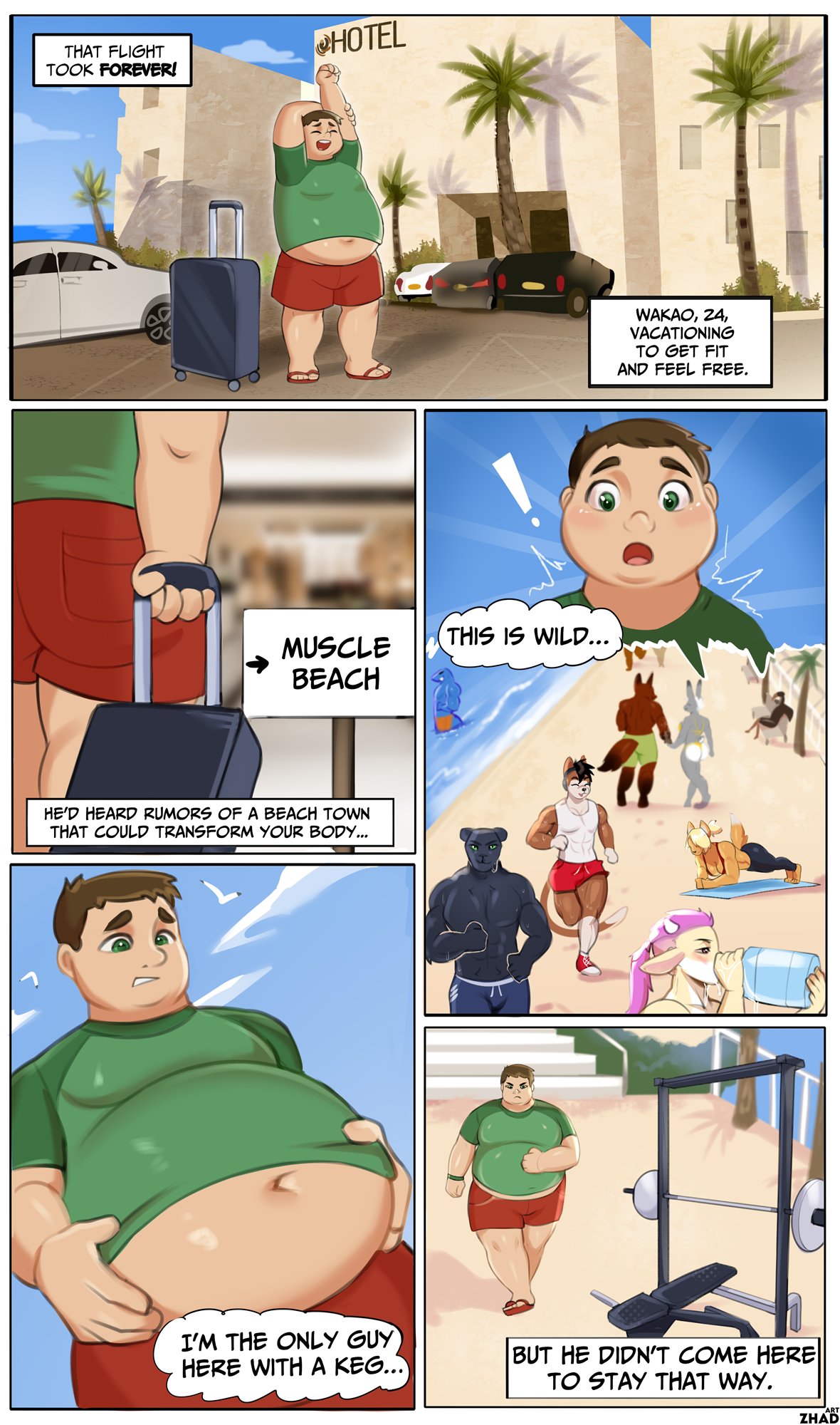 Beef Beach: Wakao's Transformation Vacation 1