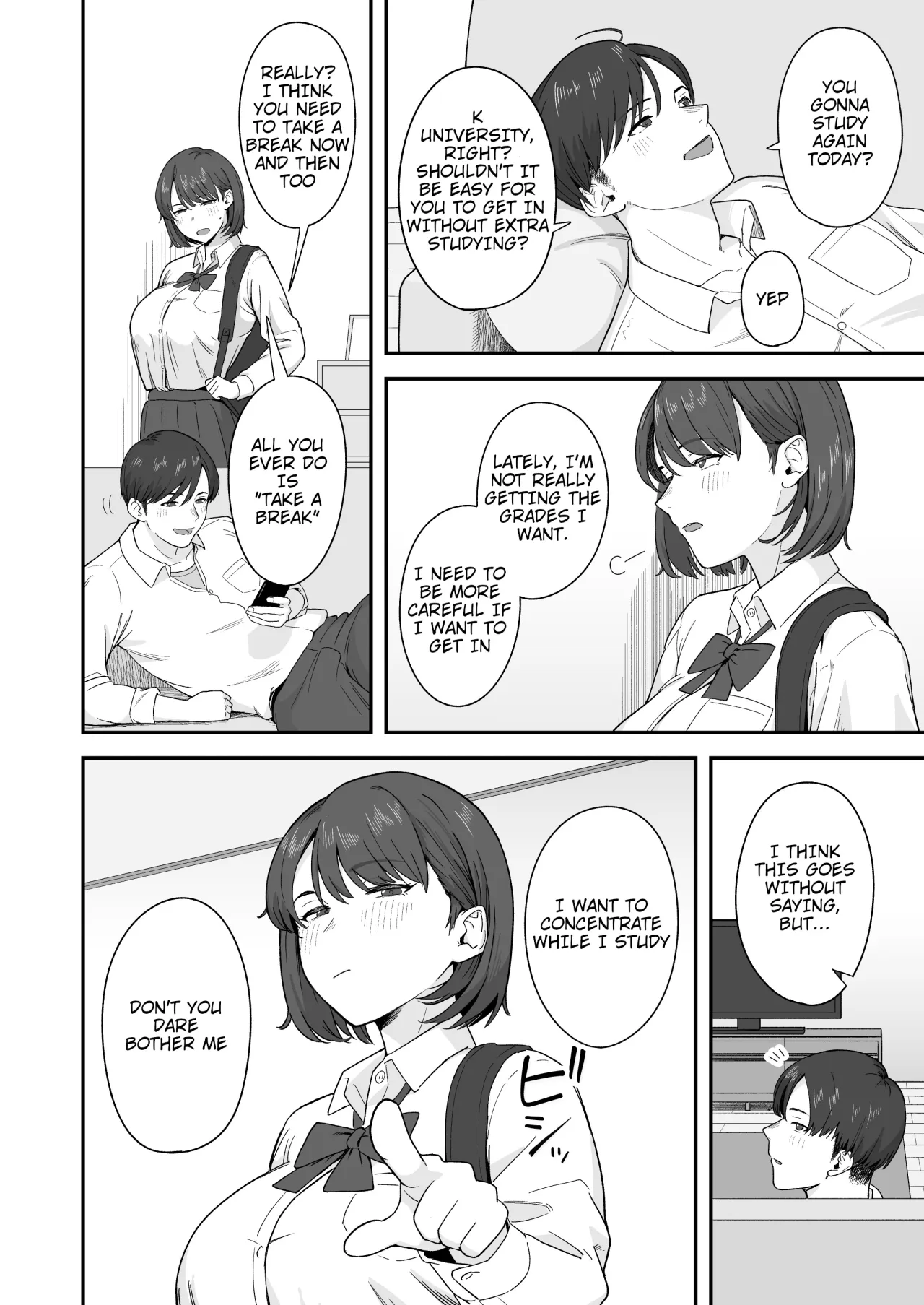 Benkyou ni Shuuchuu Shitai Muttsuri na Ane wa, Karada no Aishou Bacchiri na Otouto no Sasoi o Kotowarenai 3