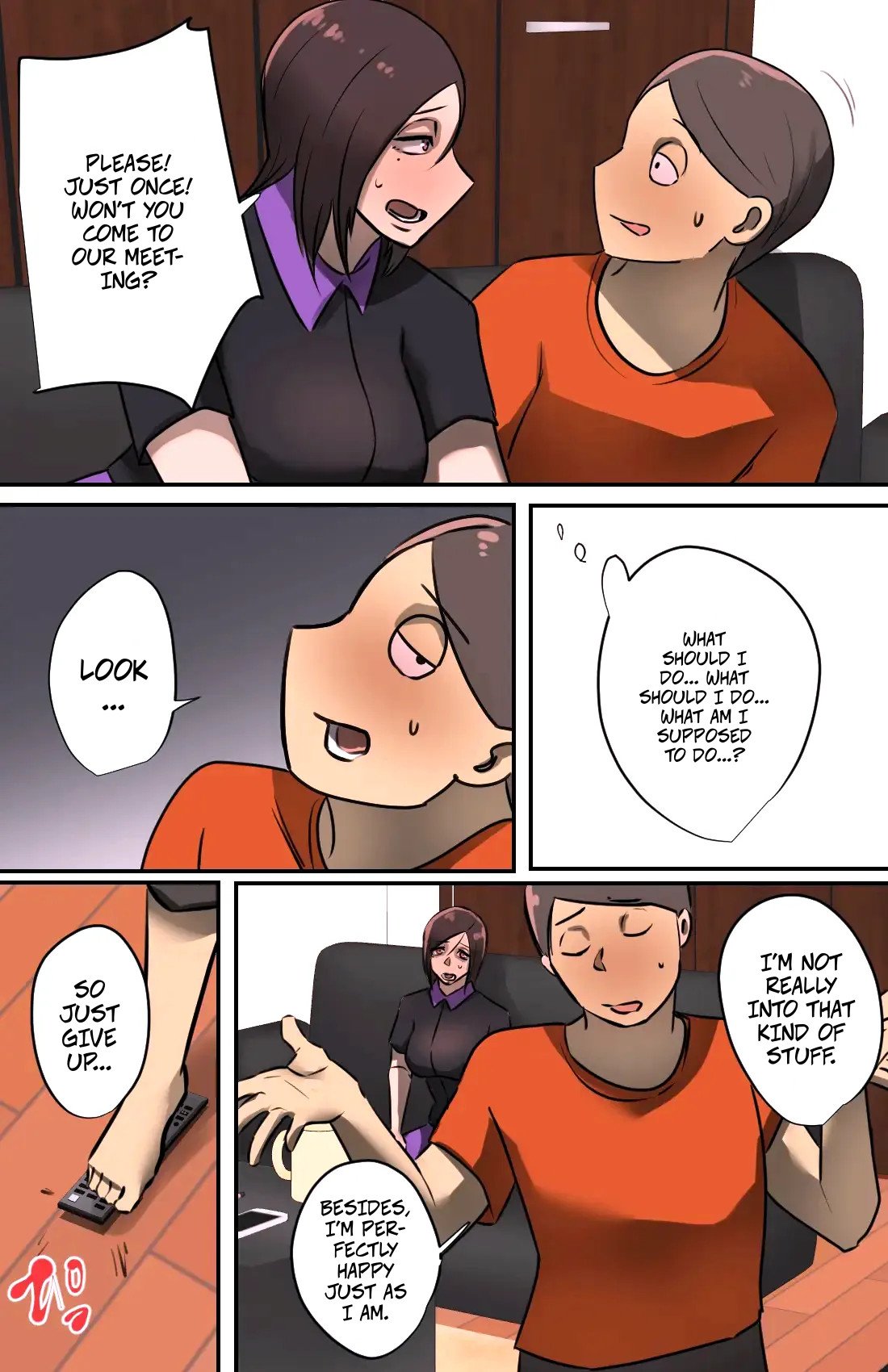 [Chotto B-Sen] A Saleswoman Interrupted Me While I Was Jerking-Off — Genkan o Aketara Iru Kanyuu Oba-san [Colorized] 9
