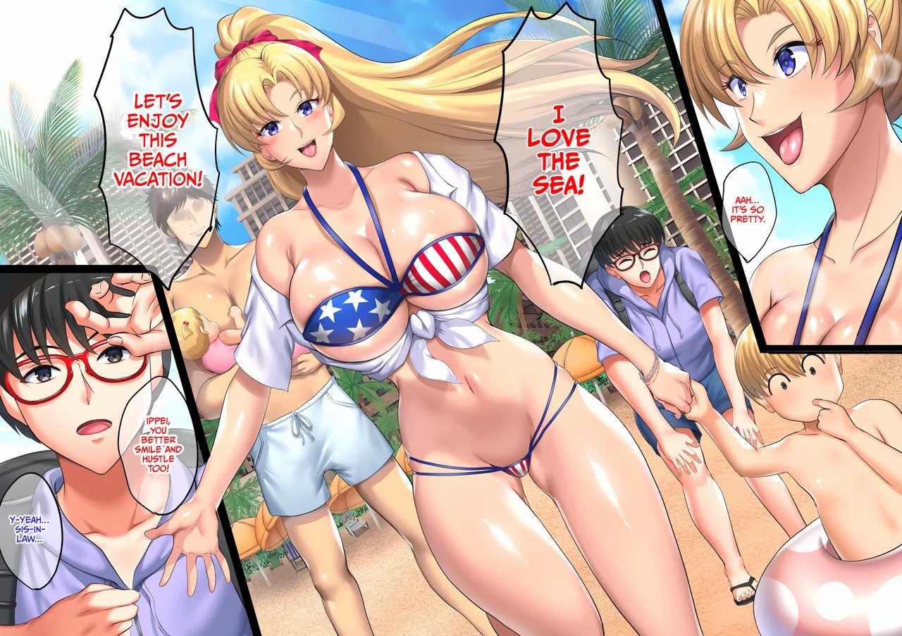 InCha Otouto ga Nangoku Beach de Kinpatsu Bakunyuu Oyako o Matomete Netotte Haramaseru Hanashi 3