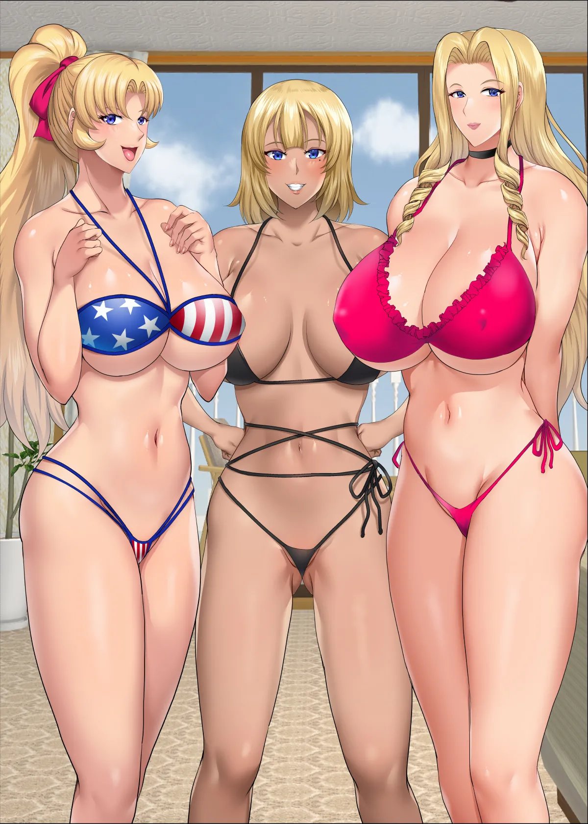InCha Otouto ga Nangoku Beach de Kinpatsu Bakunyuu Oyako o Matomete Netotte Haramaseru Hanashi 397