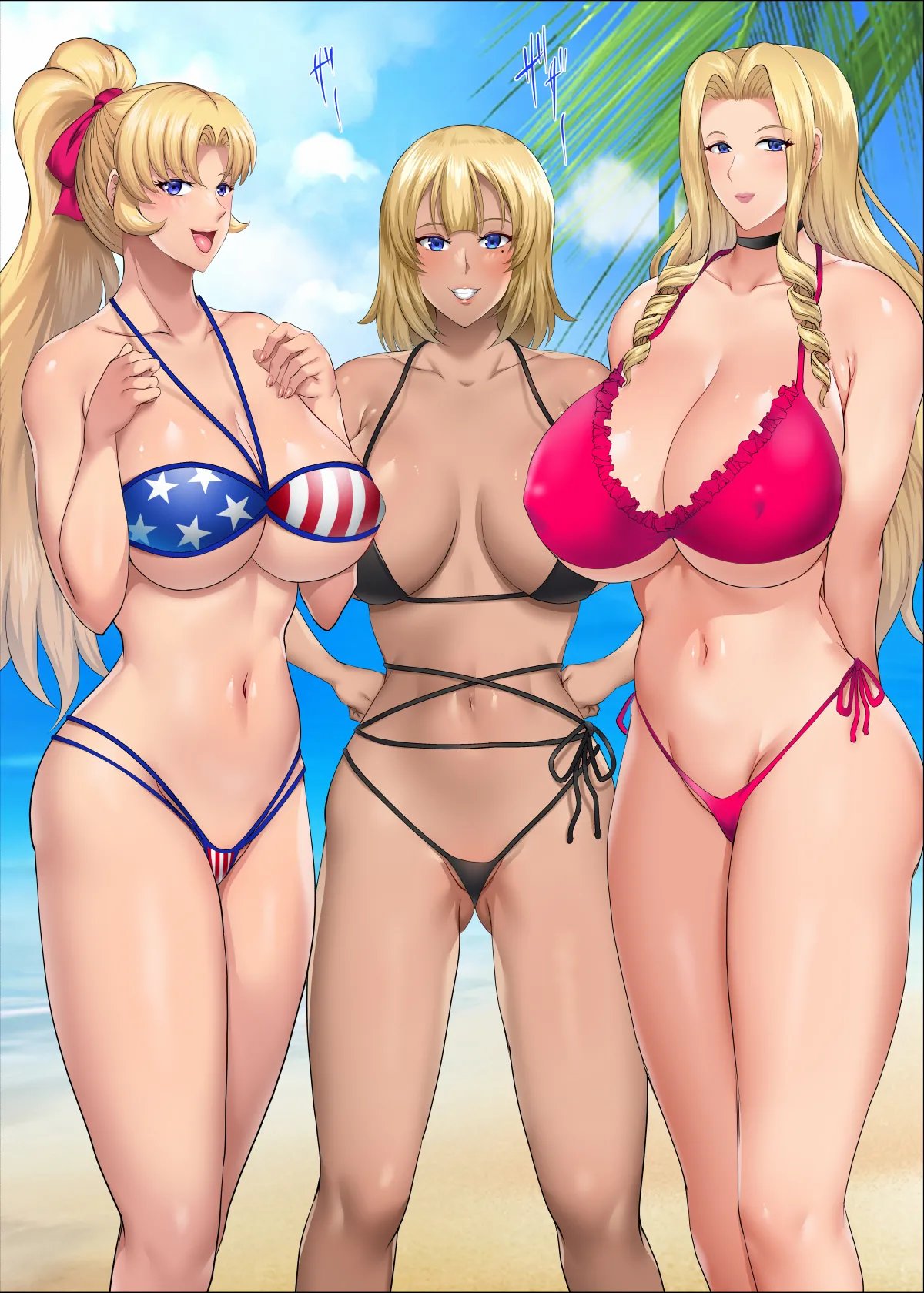 InCha Otouto ga Nangoku Beach de Kinpatsu Bakunyuu Oyako o Matomete Netotte Haramaseru Hanashi 403