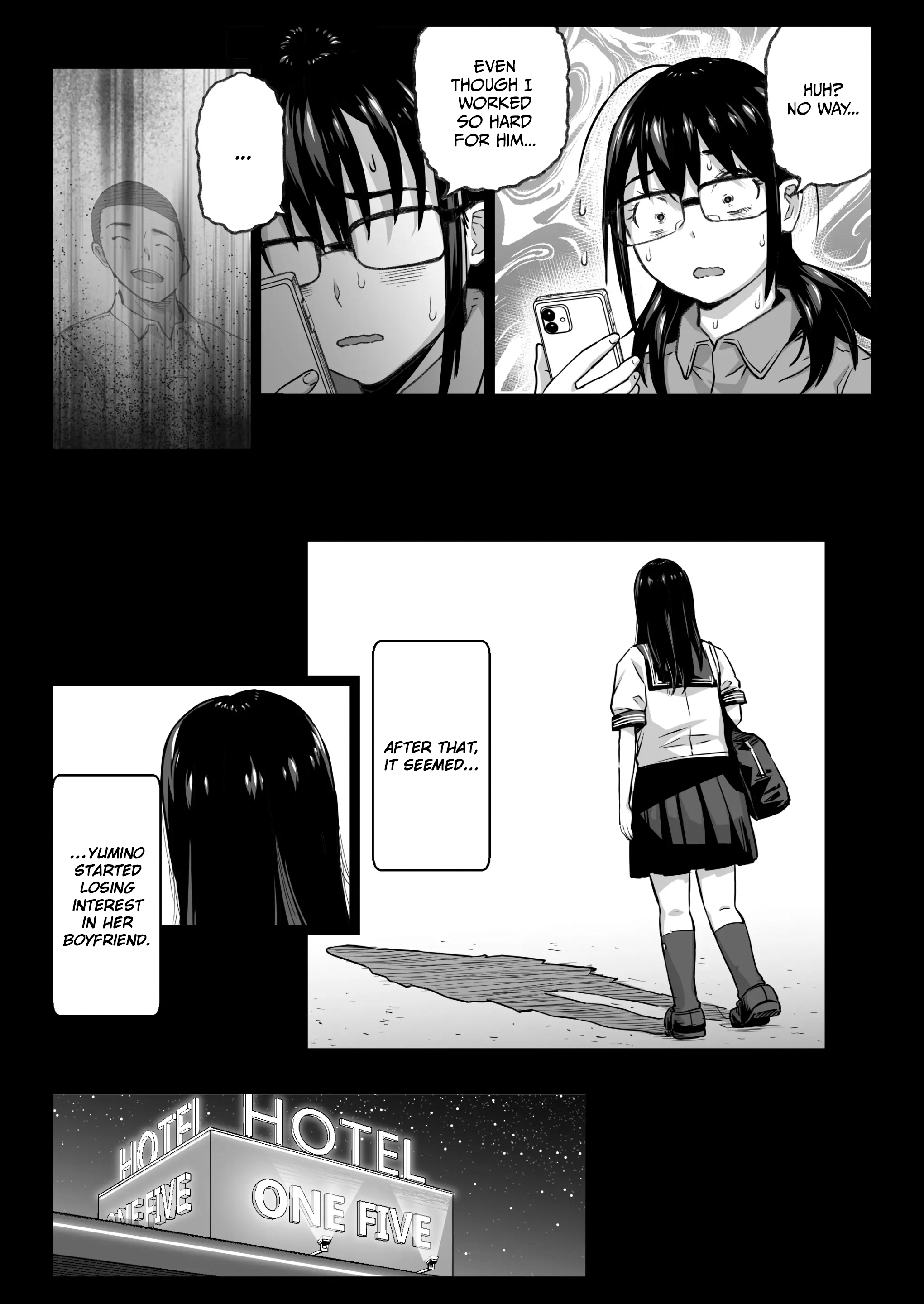 Kareshi Mochi Gakusei Beit Yumino-chan wa Kyou mo Tenchou ni Nerawareru 74