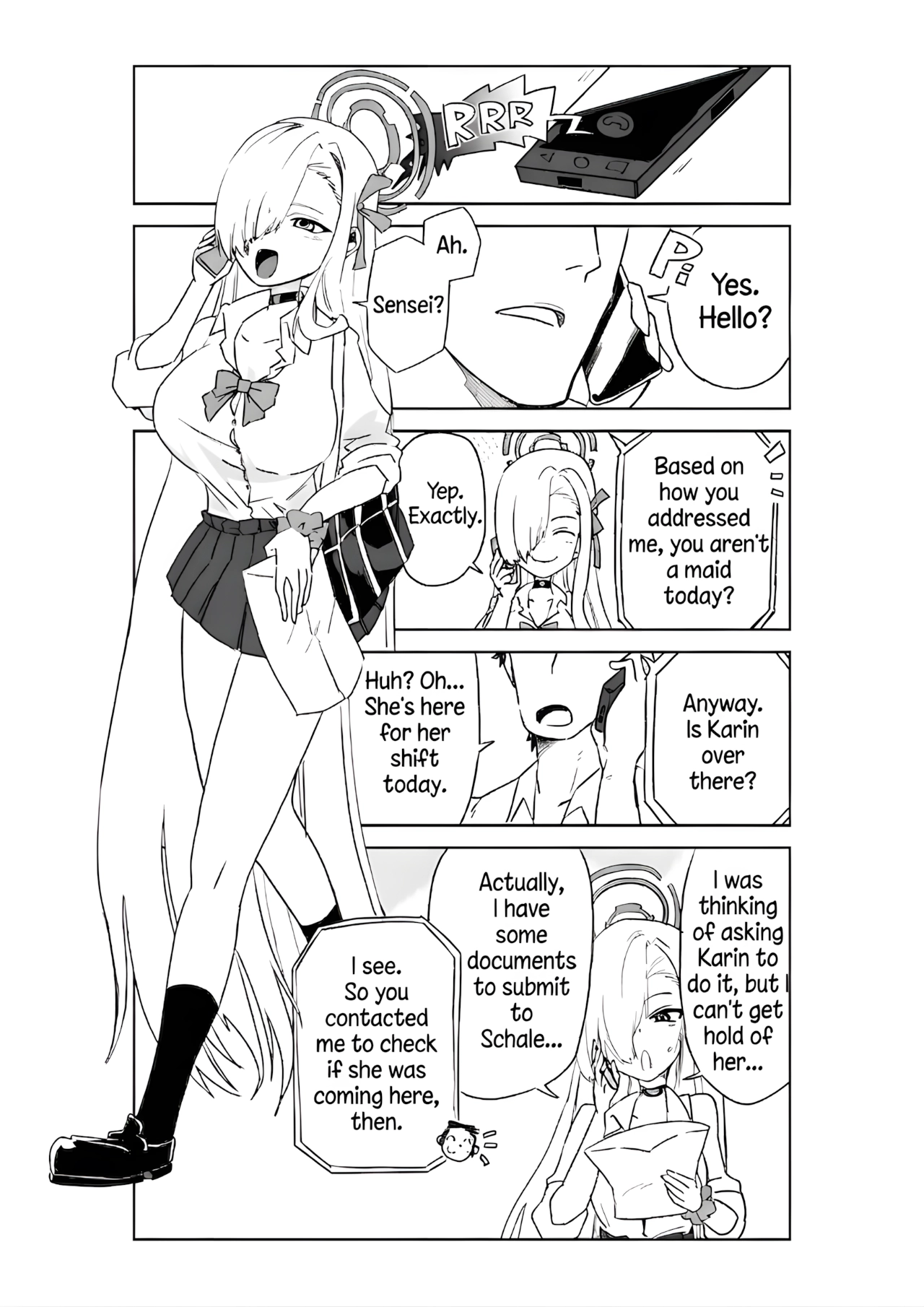 Karin Assisting Sensei and Asuna Delivering a Forgotten Item 1