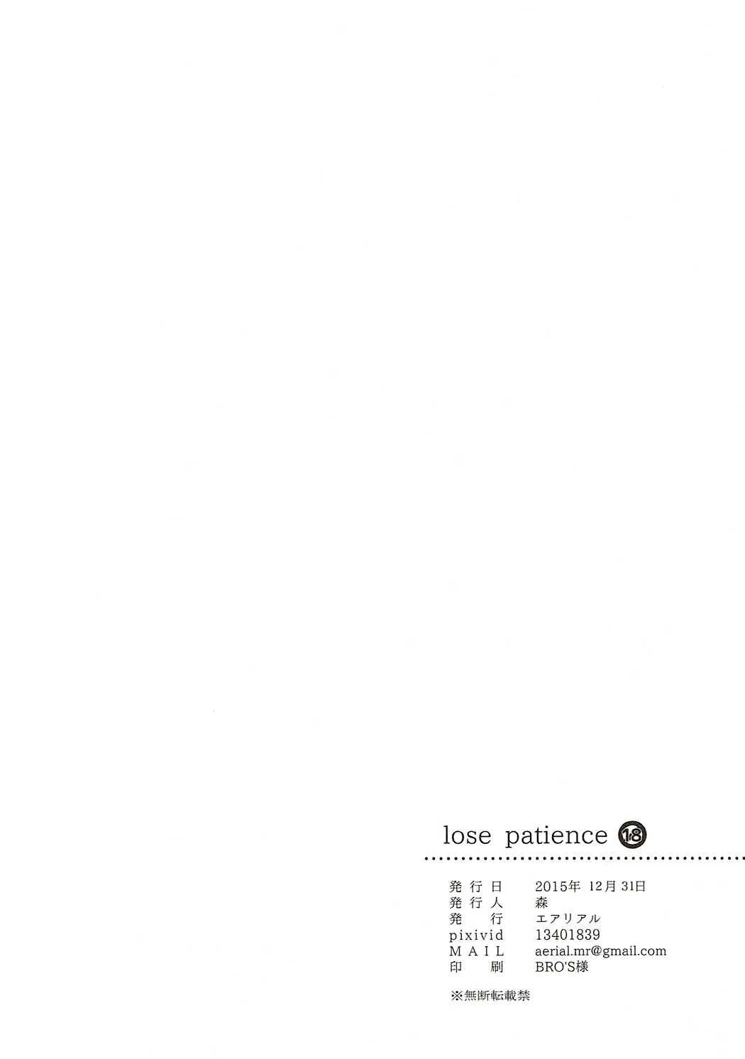 lose patience 21