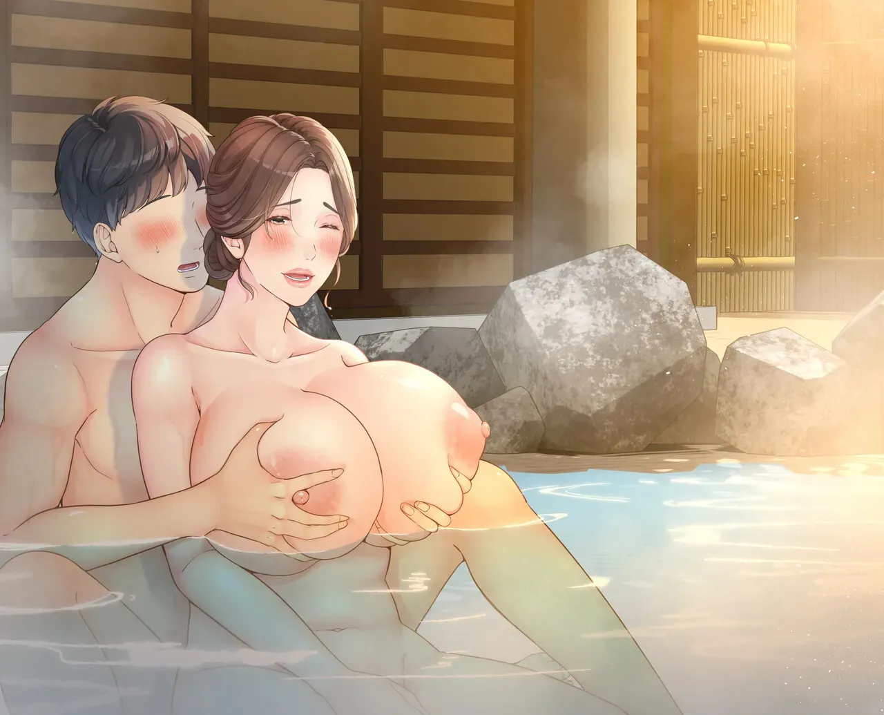 Matomo na Okaa-san ga Musuko to Onaidoshi na Otokonoko to Amaama Furin Ryokou shichau Hanashi 76