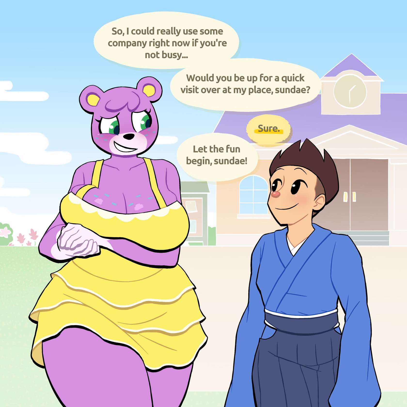 Megan and Villager 1