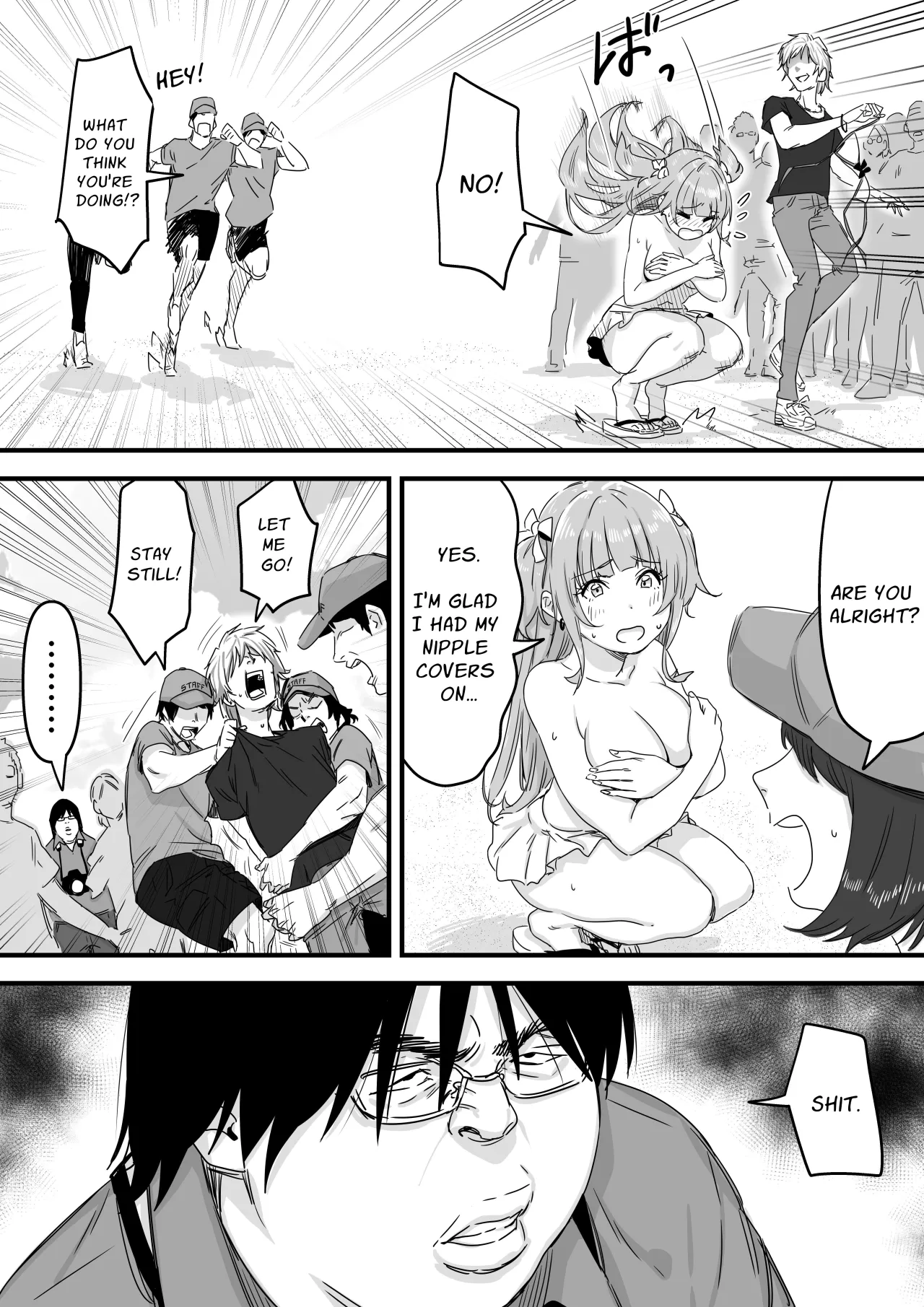 Mizugi Idol no Nama Oppai wo Minna no Mae de Sarashitai 12