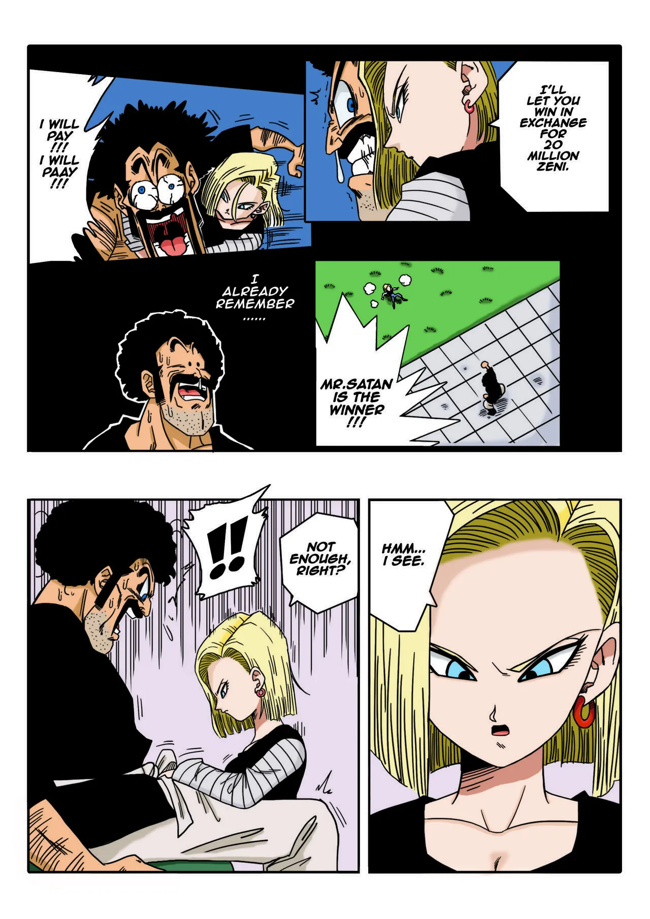 Mr. Satan vs Android - Colorized 4
