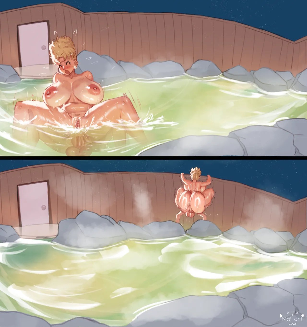 Mrs. Briefs and Roshi Mixed Bathing 14