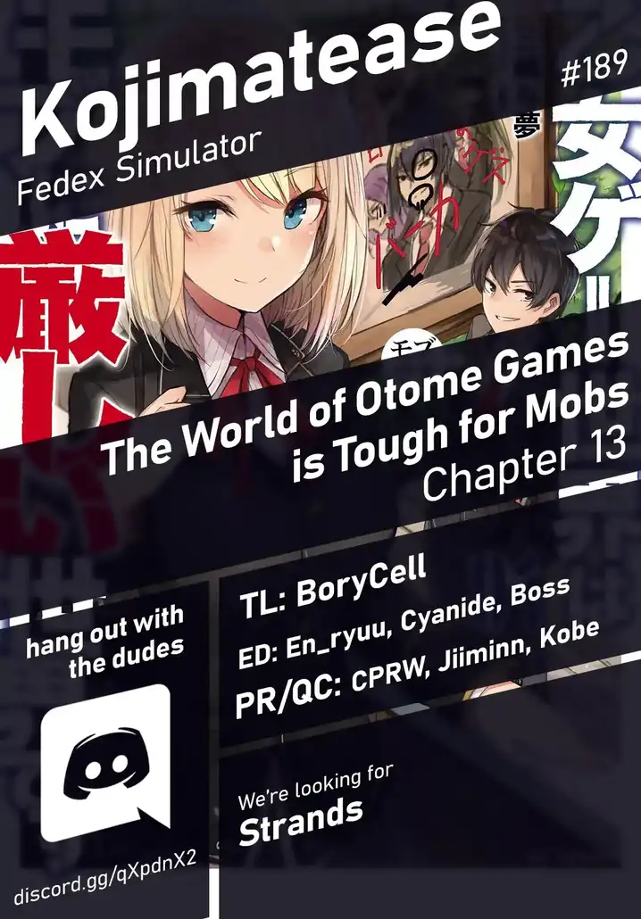Otome Game Sekai wa Mob ni Kibishii Sekai desu 1