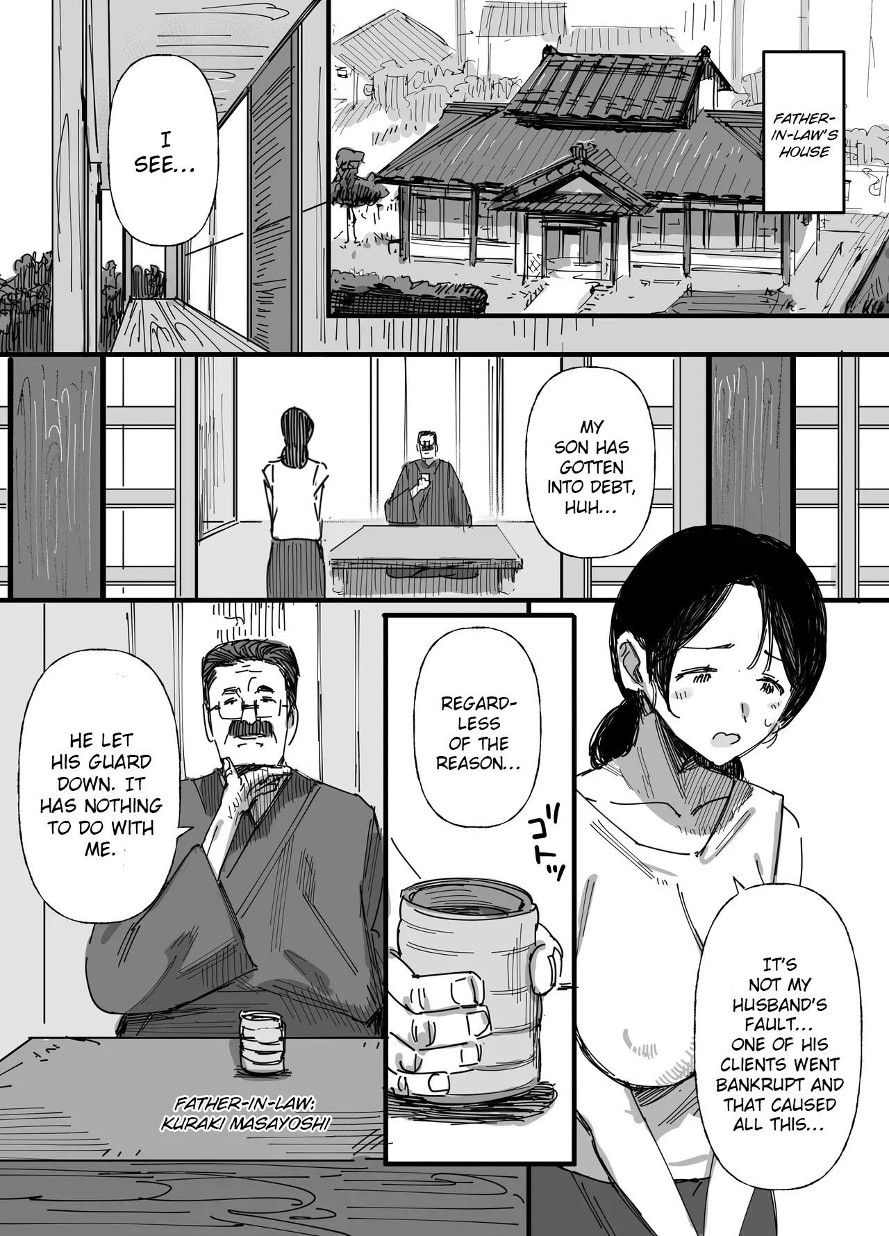 Otto no Shakkin Nakadashi Hensai Gifu ni Mi o Uru Komochi Tsuma 7