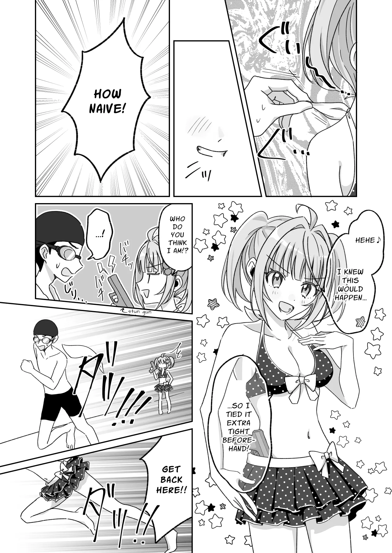Pool de Kyousei Porori!? Mizugi Bijo wo Nerau Hentai Otoko wo Tsukamaero! + -AFTER 15