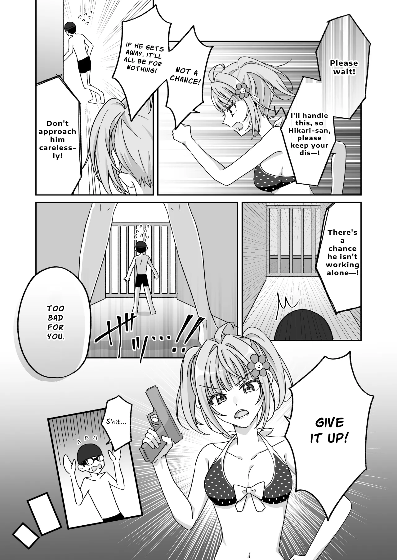 Pool de Kyousei Porori!? Mizugi Bijo wo Nerau Hentai Otoko wo Tsukamaero! + -AFTER 16