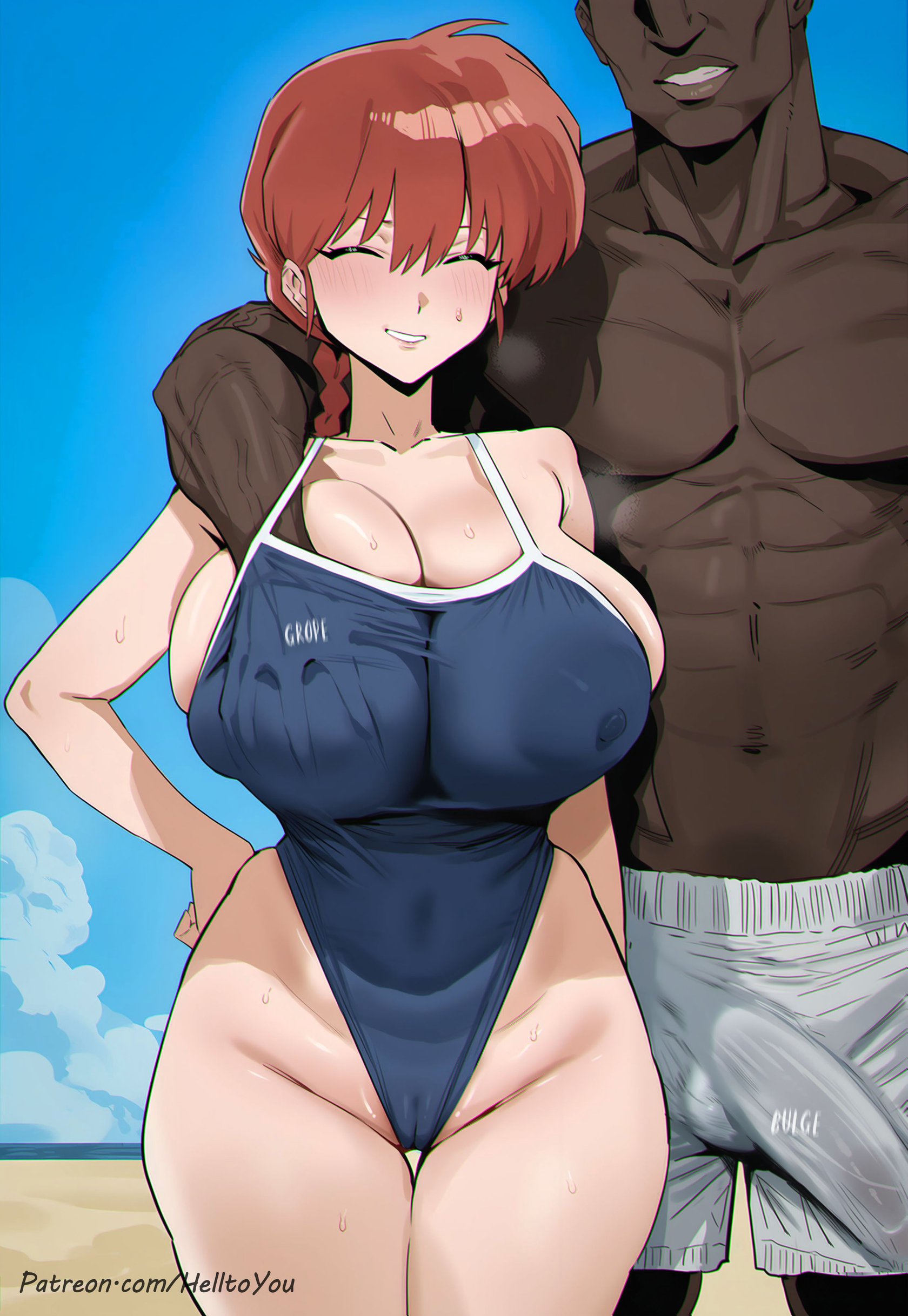 Ranma Blacked At The Beach 14
