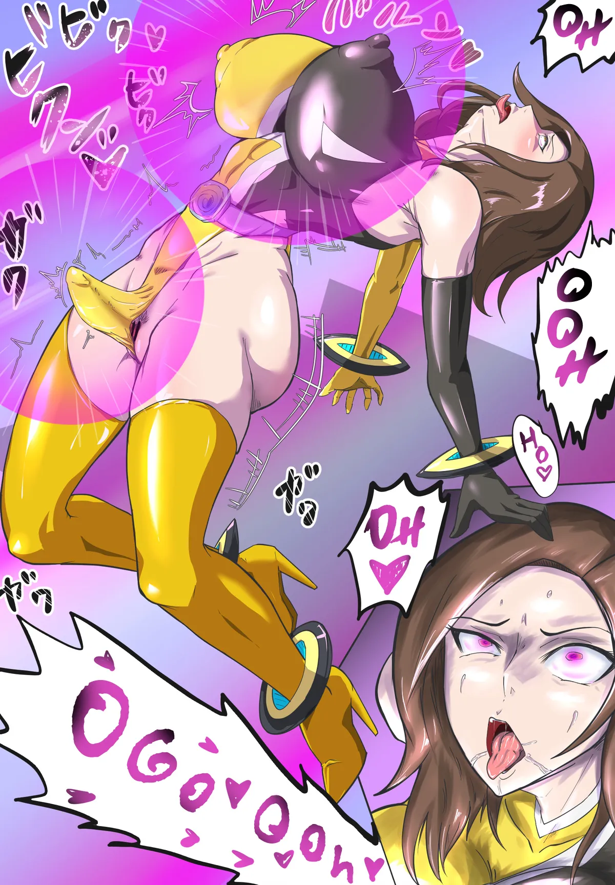 Space Police Sentai Yellow Futanari Haigurelian Transformation 6