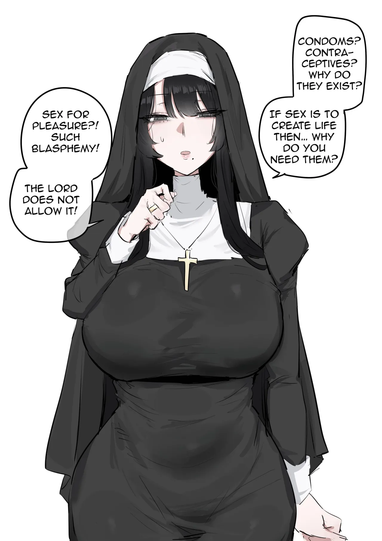 Teaching a devoted nun sex education using my dick - Decensored 2