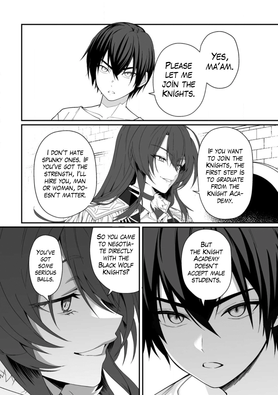 Teisou Gyakuten Sekai de Yuiitsu no Otoko Kishi no Ore, Onna Kishi Gakuen ni Nyuugaku Shitara Nazeka Eiyou Atsukai Sareta ~Zetsurin Skill de Harem Musou~ Ch. 1 13
