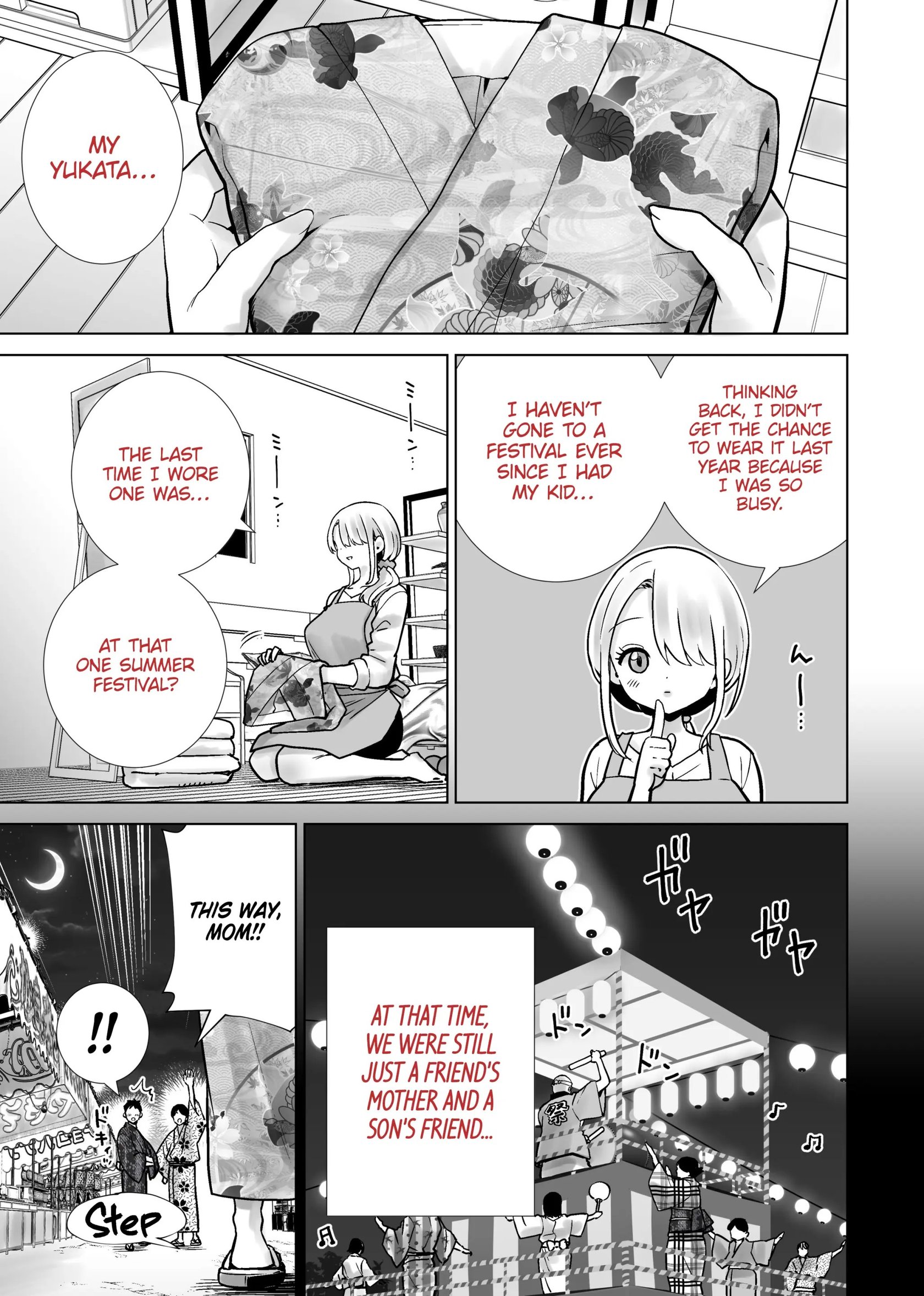 Tomodachi no Mama ga Boku no Dekachin de Ikimakutta Natsumatsuri | The Summer Festival Where My Friend's Mother Came on My Big Dick Oneshot - Page 3