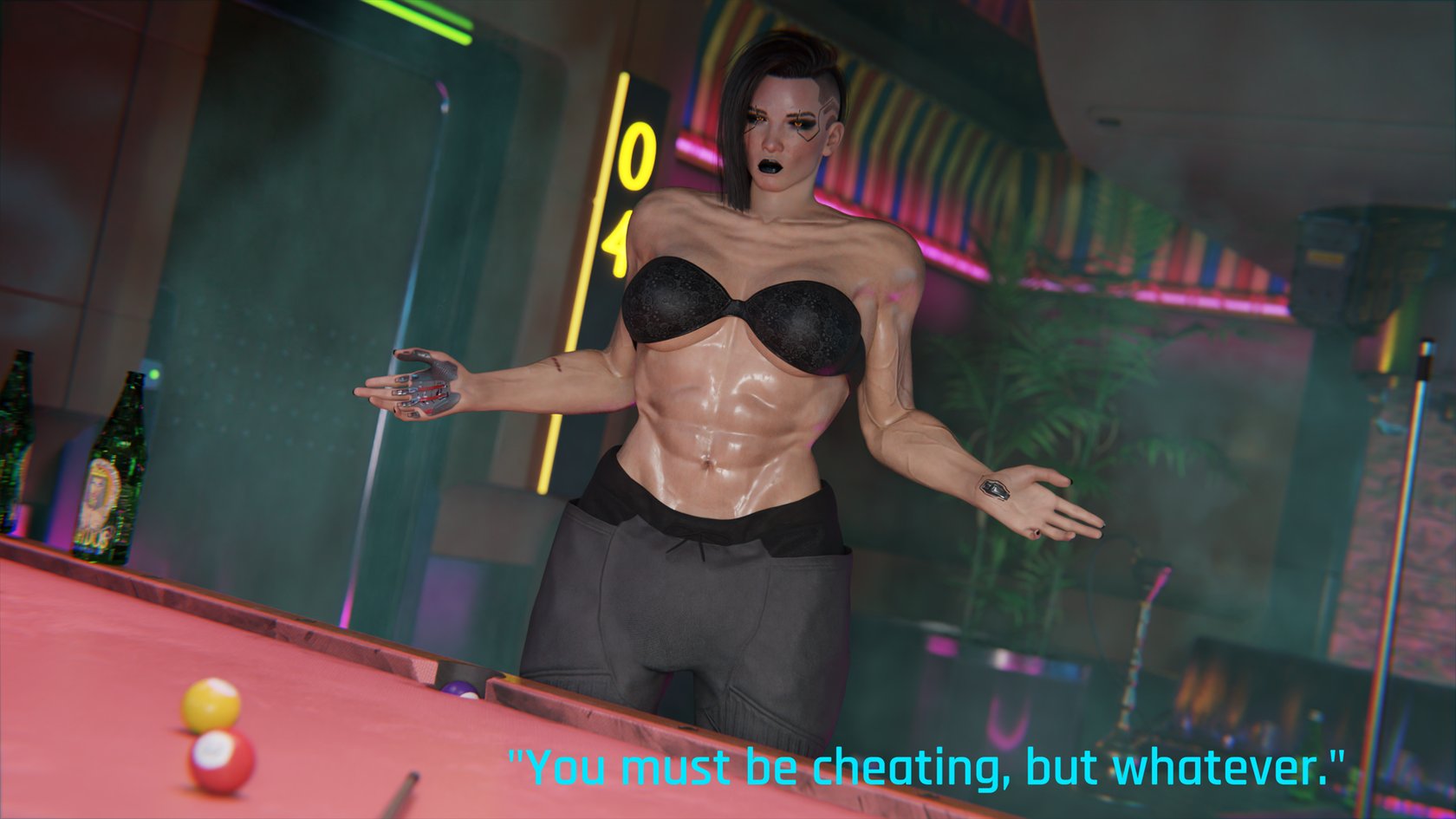 V plays Strip Billiards 5