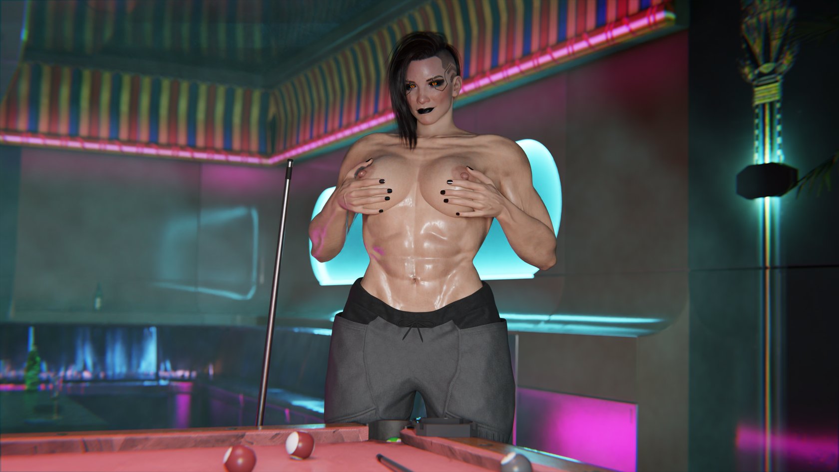 V plays Strip Billiards 8