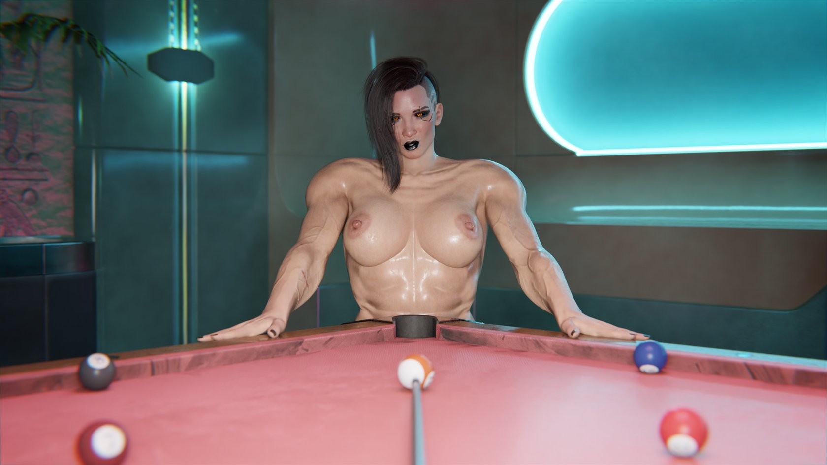 V plays Strip Billiards 9