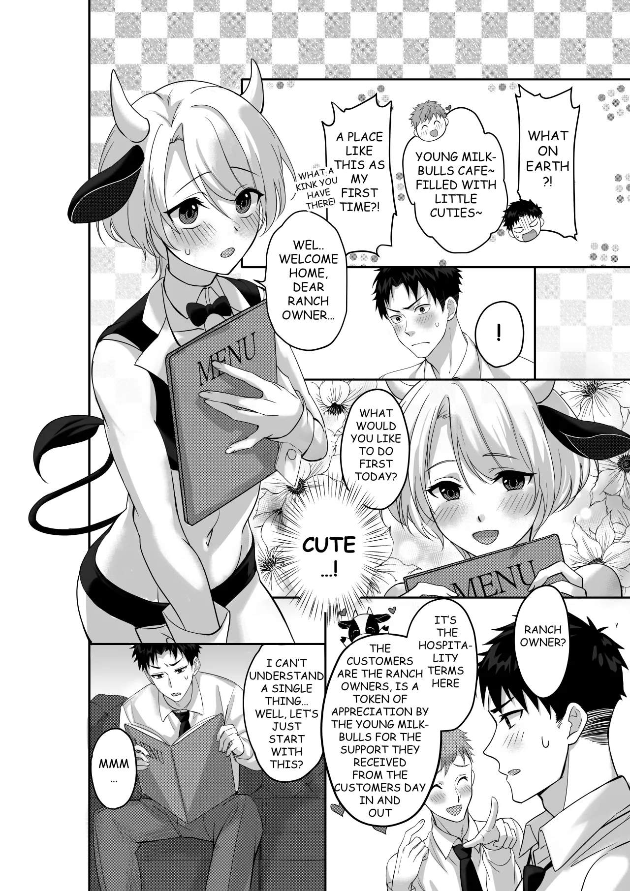 WELCOME TO MILK BULLS CAFE PLEASE INDULGE TO THE TWIN MILK BULLS’ EXTRA THICK YET EROTIC MILK 3