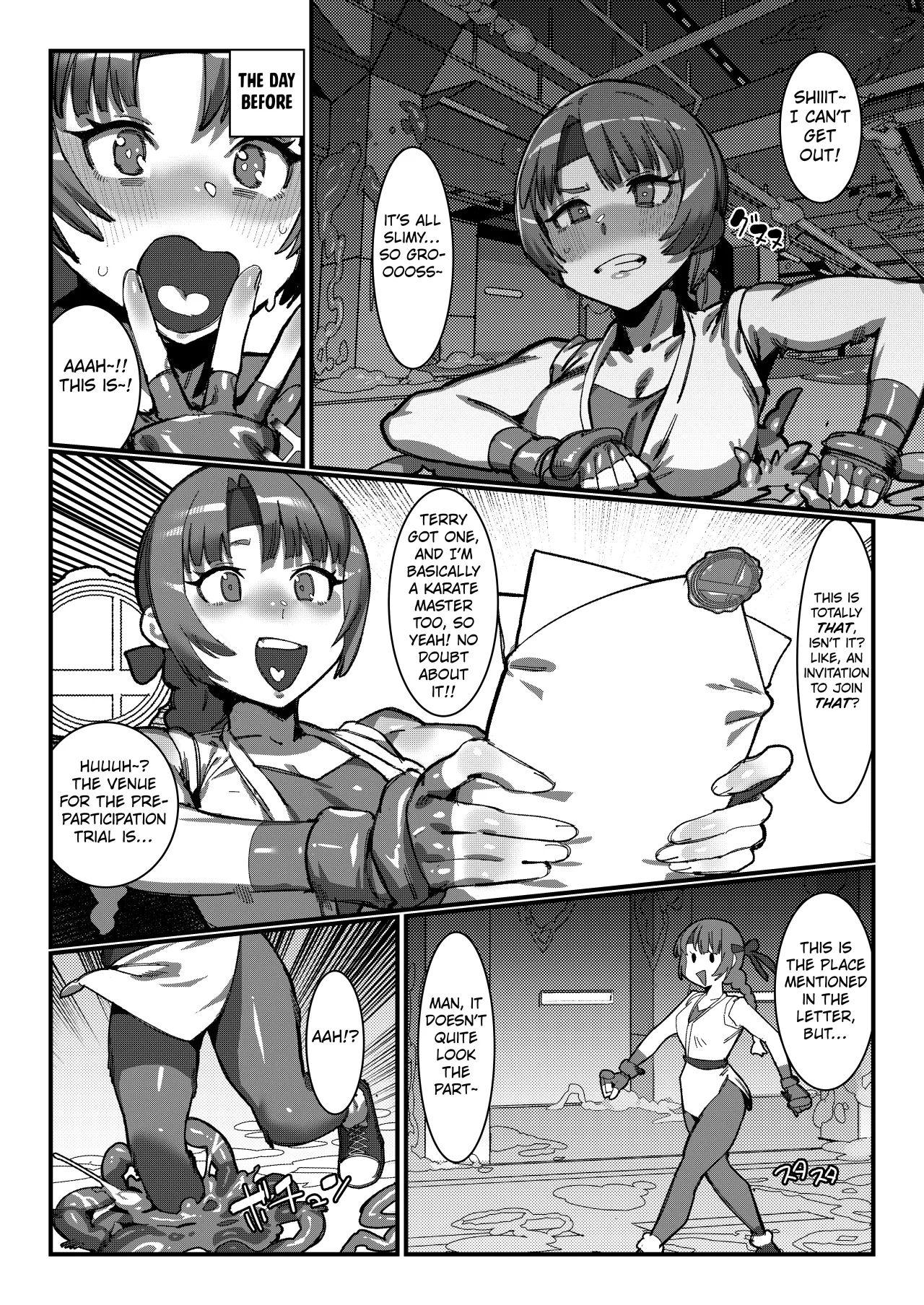 Yuri and Mai from KOF fall into a  tentacle trap disguised as the floor 1